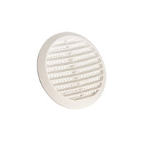 Round White Louvre Vent Grille With Flyscreen For 4 100mm - 6 150mm