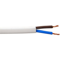 0.5mm 2 Core PVC Flex Cable White Flat 2192Y