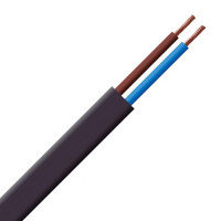 0.75mm 2 Core PVC Flex Cable Black Flat 2192Y