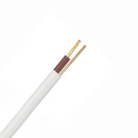 White 1.5mm 16A Brown Single Core & Earth 6241B Flat LSZH (Low Smoke Zero Halogen) Harmonised Lighting Power Cable