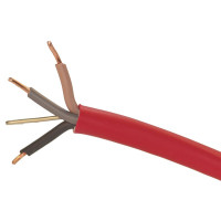 Red 1.5mm 16A 3 Core & Earth Brown Black Grey Fire Resistant Rated BASEC Approved Power Cable