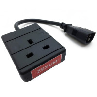 Economy IEC C14 Male to 13A 1 Gang UK Mains Adapter Trailing Socket Lead