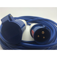 16A 230V Blue Arctic Male to Female Electric Mains Hook Up Extension Cable Lead