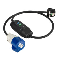 Black 13A 3 Pin Plug to 16A Socket in-Line RCD Power Breaker Lead