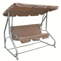 Cream Swinging 3 Person Bench & Hammock Bed