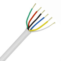 3 Pair 6 Core Round White Burglar Alarm Cable