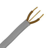 White 1.5mm 18A Twin Brown Twin & Earth (T&E) 6242B Flat LSZH (Low Smoke Zero Halogen) PVC Harmonised Lighting Power Cable