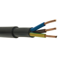 Black 1.5mm 18A 3 Core Brown Blue Green & Yellow 300 to 500V Rated NYY-J Hi Tuff Outdoor Cable