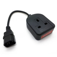 Deluxe IEC C14 Male to 13A 1 Gang UK Mains Adapter Trailing Socket Lead